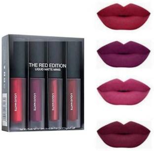 Rsentera Matte Minis Red Edition Liquid Lipstick (set of 4) (muiticolour)