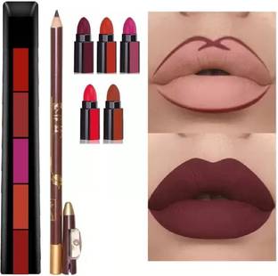 Facejewel Matte & Waterproof 5IN1 Lipstick With Maroon Lipliner
