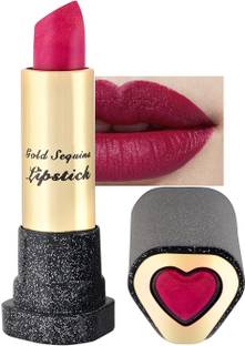 ADJD Gold Sequins Lipstick, Lip Makeup, Lip Color, Rich Mocha