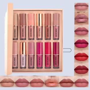 huemic 12 Colours, Liquid Matte Lip Gloss for Women