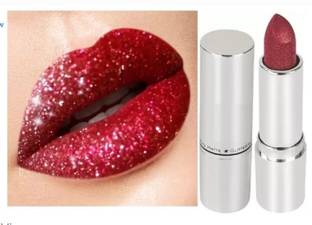 Arcanuy NEW MATTE Metallic MAROON Glitter Lipstick For Lips