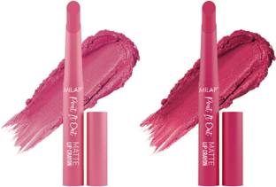 MILAP Pout It Out Lip Crayon Long lasting wear|With Jojoba & Avocado Oil|2 pc|9,17