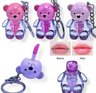 beinina Long Lasting 2 Pcs Teddy Bear Lip Gloss Lipstick Pink Shade for Womens
