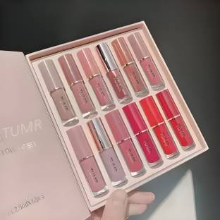 TUMR 12 Color Book Lip Gloss Set Liquid Lipstick Set (Multicolor, 2.5 ml)