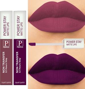 Perpaa Power stay Non Transfer & Long lasting Liquid Matte Lipstick Pack of 2
