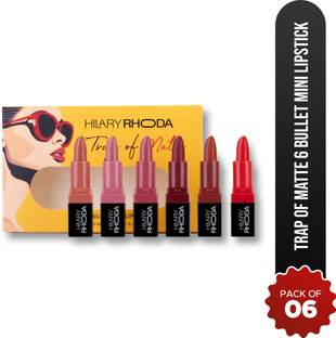 Hilary Rhoda Trap Of Matte 6 Bullet Mini Lipsticks | Long-Lasting & Trendy Lipstick Shades