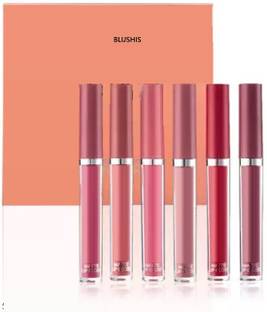 BLUSHIS Waterproof Matte Liquid Lipstick Combo Set of 6pc