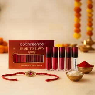 COLORESSENCE Dawn to Dusk Non Transfer Lipsticks Pack of 4 with Free Lip Gloss | Nude Shades
