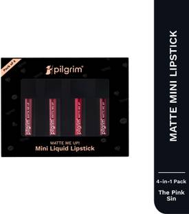 Pilgrim Mini Liquid Lipstick 4 in 1 Pack Smudgeproof, Hydrating & Lightweight