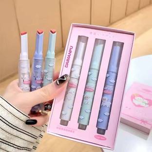 DAIMANPU GEGE BEAR Matte Lipstick Set- Long-Lasting, Click & Pop, Korean Cryaon Lipstick