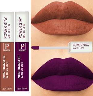 Perpaa Power stay Non Transfer & Long lasting Liquid Matte Lipstick Pack of 2