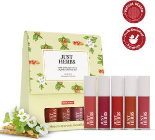 Just Herbs Enriched Liquid Lipstick Kit Set Of 5 Deeps & Reds