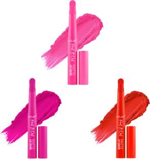MILAP Pout It Out Lip Crayon Long lasting wear|With Jojoba & Avocado Oil|3 pc|6,7,18