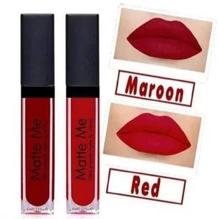Fleeto BEAUTY LOOKS MAROON AND RED COLOR LIPSTICK (Maroon, Red, 6 ml)