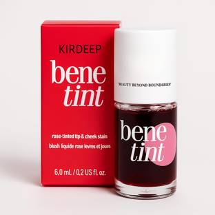 kirdeep Bene Tint Lip And Cheek Stain, Tined Finish - Rose Lip Gloss Moisturizing Blush
