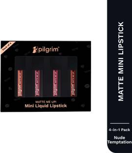 Pilgrim Mini Liquid Lipstick 4 in 1 Pack Smudgeproof, Hydrating & Lightweight