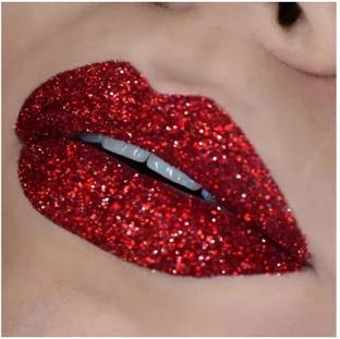 Arcanuy best and shimmer hot blood red glitter lipstick