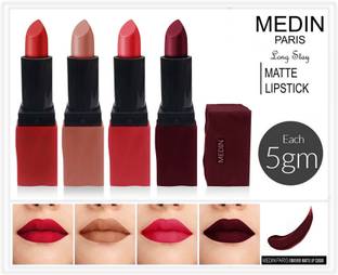 MEDIN super stone Waterproof Long Lasting matte lipsticks combo pack set of 4 color