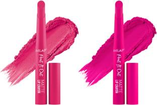MILAP Pout It Out Lip Crayon Long lasting wear|With Jojoba & Avocado Oil|Pack of 2