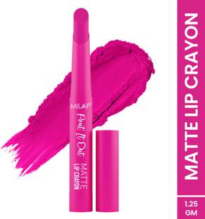 MILAP Pout It Out Lip Crayon Long lasting wear|With Jojoba & Avocado Oil|Pack of 1