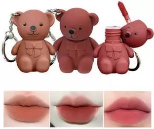 WECHARMERZ Long Stay 2in1 Teddy Bear Keychain Matte liquid Lipstick Waterproof Lipsticks