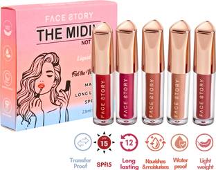 Face Story MIDI's not mini Long lasting lightweight velvet mousse Liquid lipstick set of 5|