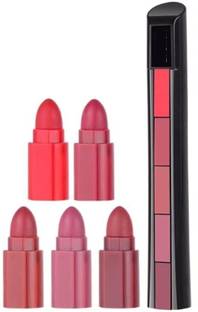 TOPQ lipstick 5in1 shades Womens & Girls Sensational Multicolour Matte Lipstick.