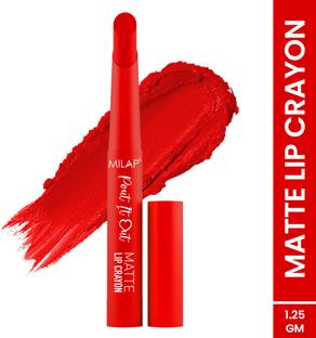 MILAP Pout It Out Lip Crayon Long lasting wear|With Jojoba & Avocado Oil|Pack of 1