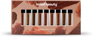 BAKED BEAUTY Liquid Matte Lipstick Long Lasting Brown Palette (Pack of 9)