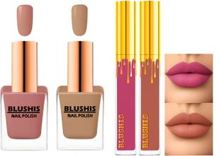 BLUSHIS Lipstick and nail paint como set 0f 2 each