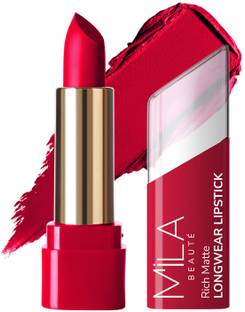 MILA BEAUTÉ Rich Matte Longwear Lipstick For Woman|Up To 8 Hrs Stay|Enriched With Vitamin E|