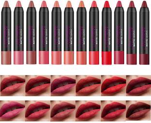 KissOff Long-Lasting Kiss Proof Beauty Pencil Lipstick Set Swiss Edition of 12Pcs.