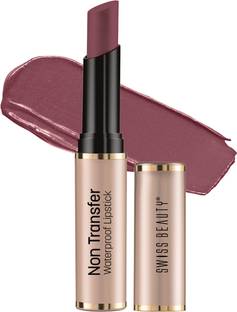 SWISS BEAUTY Non Transfer Long Lasting Waterproof Lipstick - (Mellow Drama, 3g)