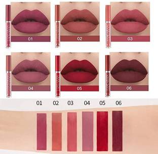 INWISH Waterproof 72Hours stay matte liquid lipstick combo pack of 6