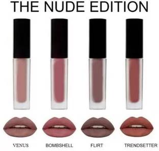 glambelle Beauty Long Lasting Waterproof Non Transfer Liquid Matte Lipstick Set of 4