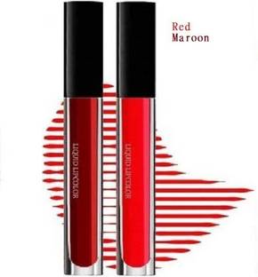 Kamz Beauty Matte Liquid Mousse Non-Transfer Smudge Proof Red Edition and Maroon edition pack of 2 Lipsticks