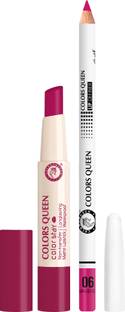 COLORS QUEEN Color Stay Long Lasting Matte Lipstick Combo with Lip Liner Pencil