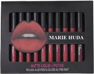 Marie Huda Beauty Liquid Matte lipstick set of 12 (multicolour)