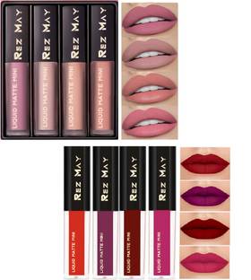 rezmay Beauty Waterproof Long Lasting Liquid Matte Mini Lipstick Set Combo Pack of 8