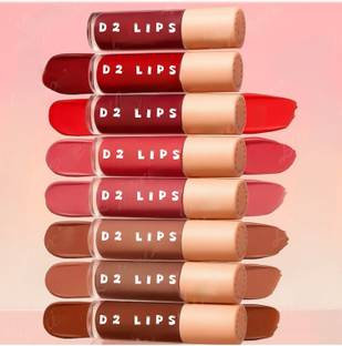D2 LIPS Waterproof Matte Lip Color – 8H Long Lasting | Smudge Proof | Transfer-Free