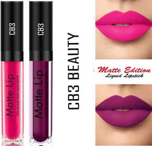 CB3 BEAUTY 24 Hrs Superstay | Sensational Longlasting | Matte liquid lipstick | 2 Pcs Set