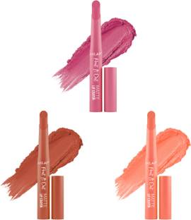 MILAP Pout It Out Lip Crayon Long lasting wear|With Jojoba & Avocado Oil|3 pc|2,9,15