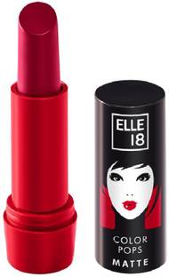 ELLE 18 Color Pops Matte Lipstick, Code Red, Moisturising, Infused with Jojoba Oil