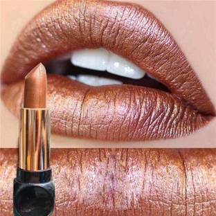 WOONGMI New Metallic Matte Cryon Glitter Metallic Shimmer Brown Lipstick