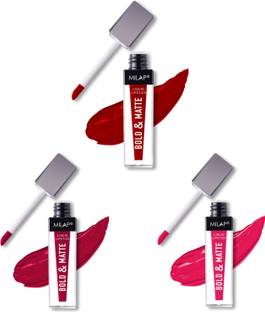 MILAP Bold & Matte Liquid Lipstick, Pack of 3, (Madness,The Eagles,Maroon"5")