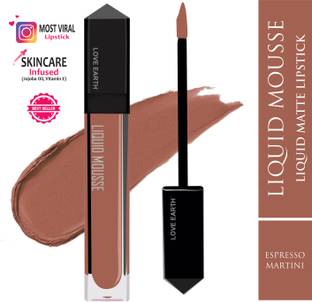 LOVE EARTH Liquid Mousse Lipstick - Espresso Martini Matte Finish, Lasts Up to 12 hours