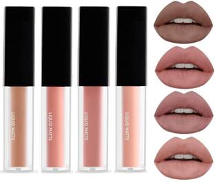 Sh.Huda Matte Mini Liquid Lipsticks for Women,Smudge and Waterproof(Nude Love Edition)