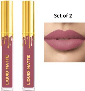 NYN HUDA HD Beauty Liquid Non Transfer Waterproof Matte Lipstick, Shade Mauve Pack of 2