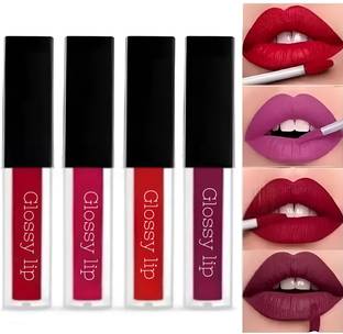 FRIPPE Mini Lipsticks Combo Pack of 4 Liquid Matte Lipstick Set, 4 Red Edition Lipstick