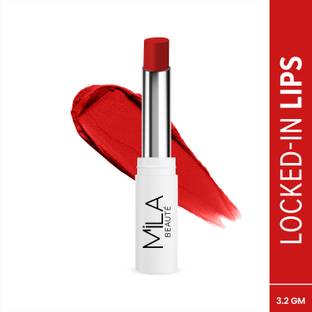 mila beaute Locked In Lips Lipstick Transfer Proof with Velvety Texture Lightweight